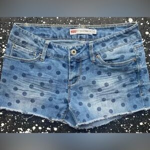 Levi’s Polka Dot Shorty Short Jean Shorts
